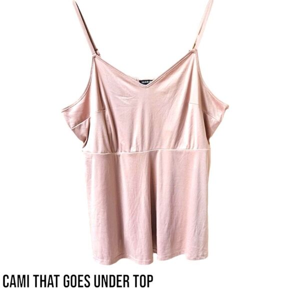 NWOT TORRID BLUSH Clip Dot Babydoll With Removable Cami - Picture 2 of 16
